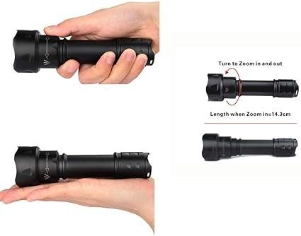 1 Lithiumpolymerbatterijen vereist Ongegroepeerd 850nm LED Zoom-Funktieve IR zaklamp Torch