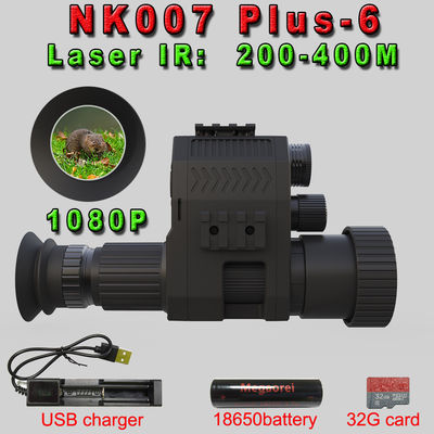 1080p jachtnachtzicht videocamera monoculaire bevestiging DVR met ingebouwde 850nm infrarood zaklamp en 1,2 inch HD-scherm met verstelbare kruispunt