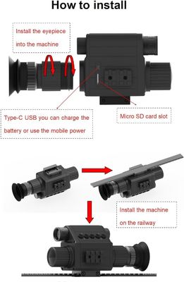 M5 Digital 1080P Day &amp; Night Vision Rifle Scope Hunting Monocular Camera met 850 of 940 nm IR (M5-50-IR940-GP)