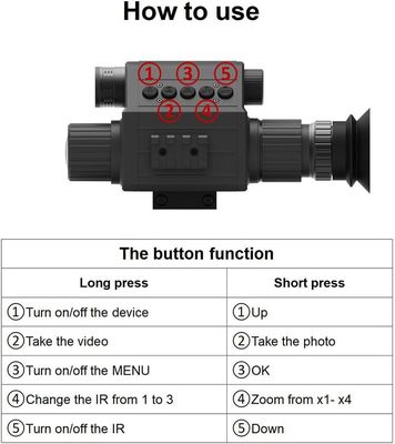 M5 Digital 1080P Day &amp; Night Vision Rifle Scope Hunting Monocular Camera met 850 of 940 nm IR (M5-50-IR940-GP)